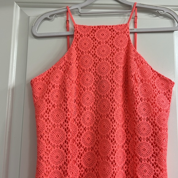 Lilly Pulitzer Costello Cut In Pucker Pink Breakers Lace Shift Dress - Picture 2 of 6